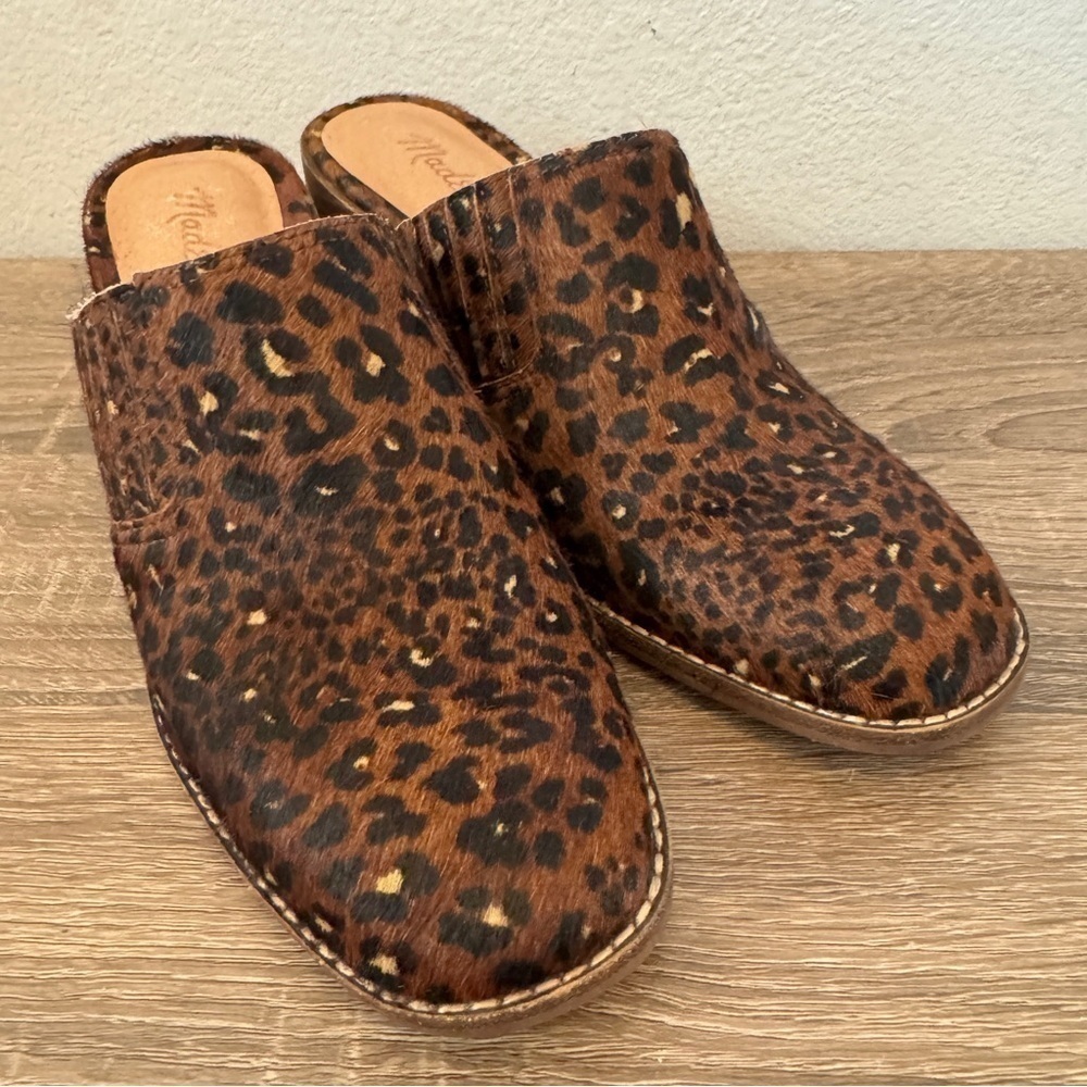 Madewell The Carey Mule in Painted Leopard Calf Hair, Size 7 - Picture 4 of 9